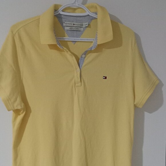 Tommy Hilfiger sleeves T-shirt with collar neck top buttons XL front special des - Picture 1 of 4